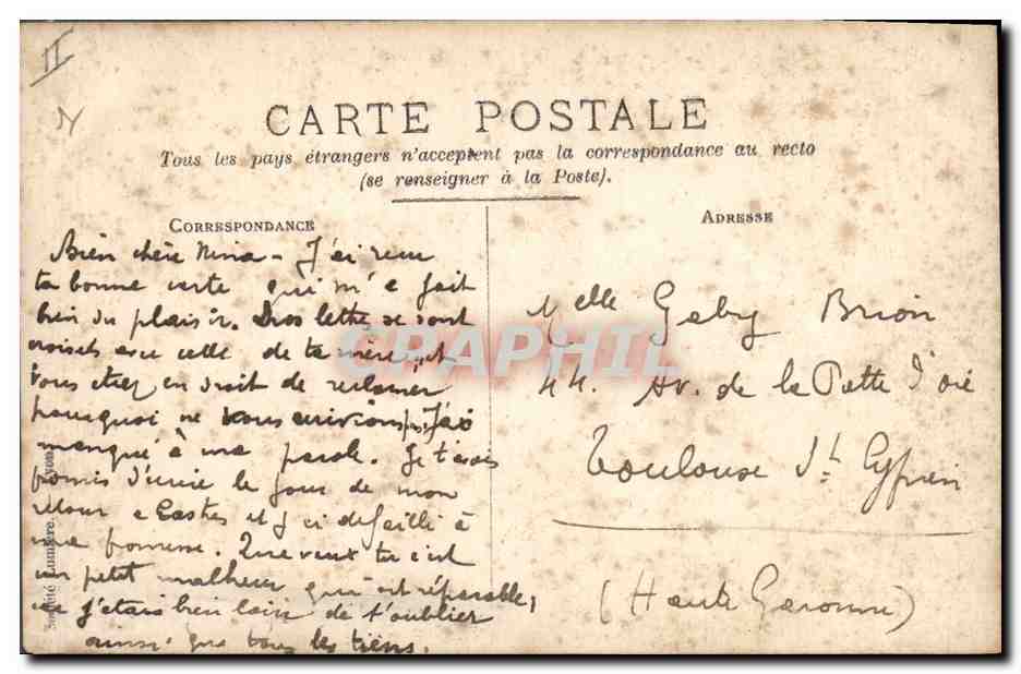 Jeune cavalier à Cesta — 26 juillet 1906 — signature de Michelot — Verso