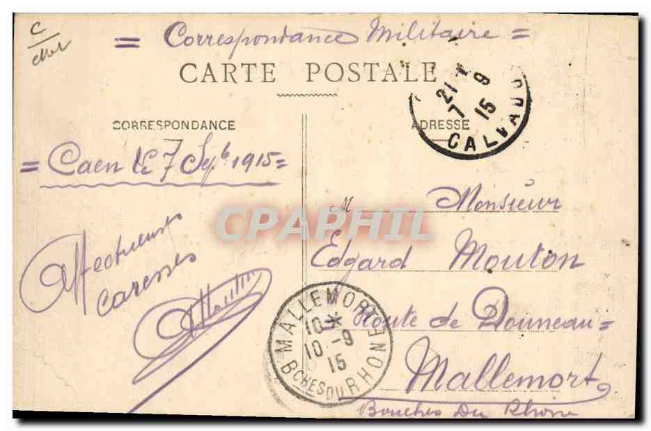 Tarjeta postal antigua Caballo Hípica Equitación Caen La feria de caballos — Reverso