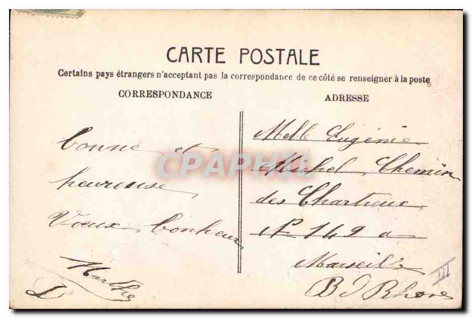CPA Fantaisie Fleurs Printemps 1907  — Verso