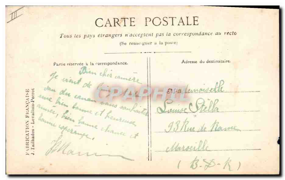 Calendrier du Poil — 1916 — J. Tailhades-Loyvalois-Perrut — Reverso