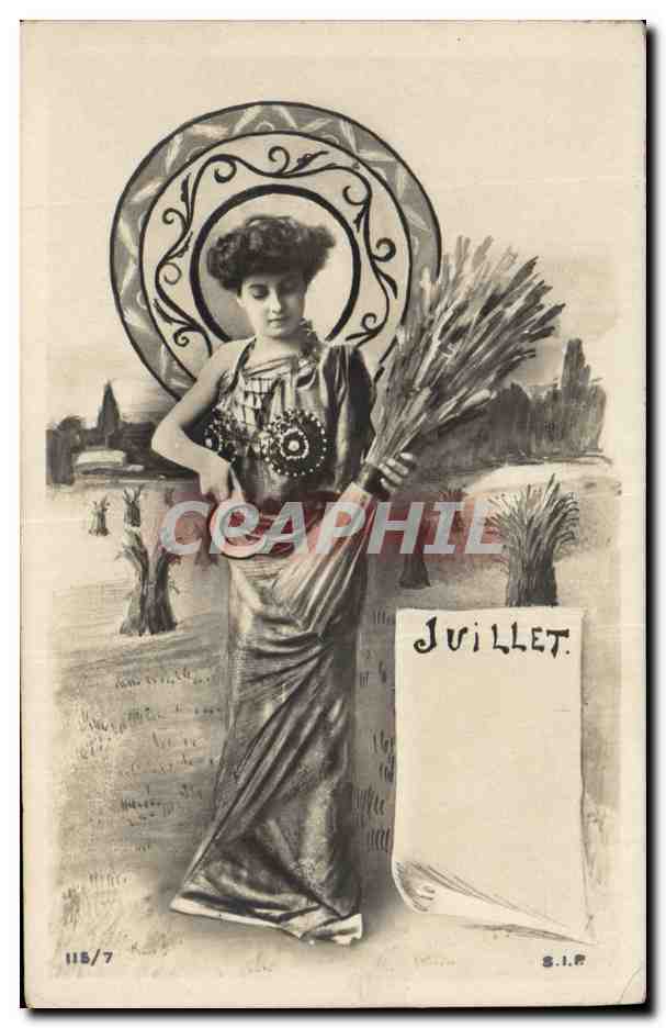 Donna in abito lungo con spighe — JUVILLET — S.I.P. n° 115/7