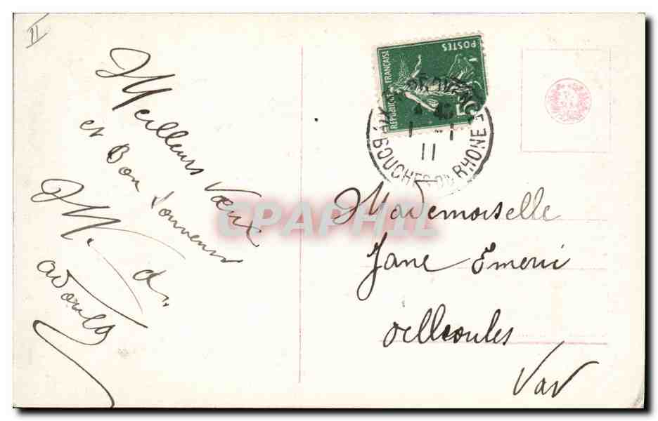 Femme en robe verte et rose — Bonne Année 1927 — CPAPHIL 2514/6 — Rückseite