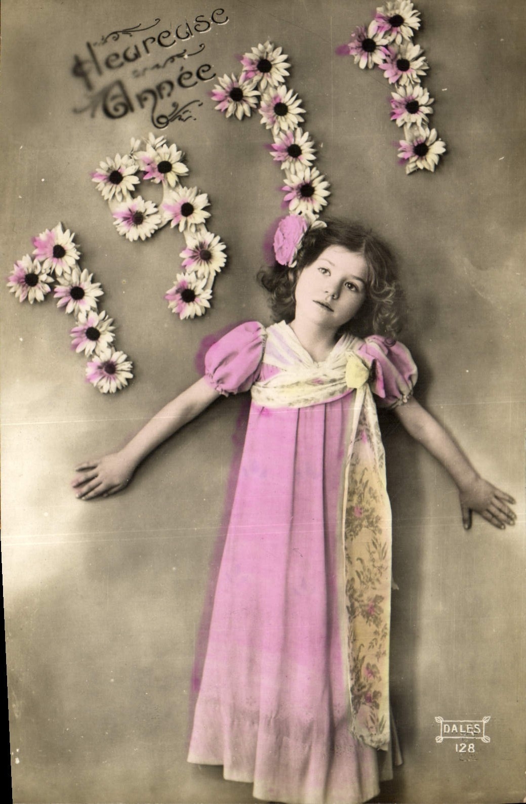 CPA Fantaisie Fleurs Annee 1911 Enfant