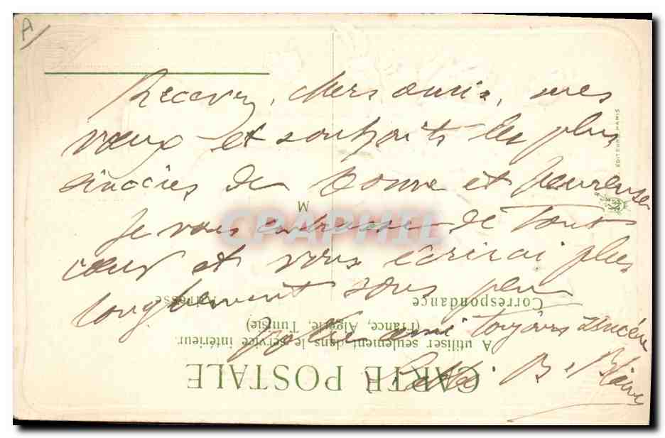 CPA Fantaisie Fleurs Annee 1905  — Verso