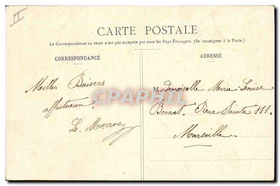 CPA Fantaisie Fleurs Annee 1906 Enfant Faucille — Verso