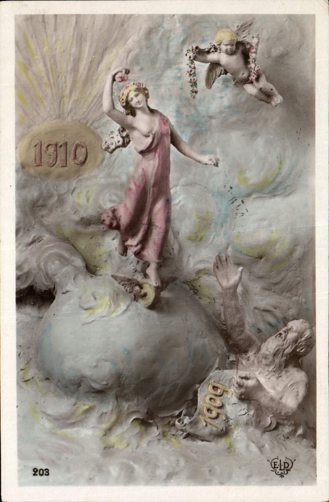 Félicitations pour l'année 1910 — Éditeur E.L.D., n° 203