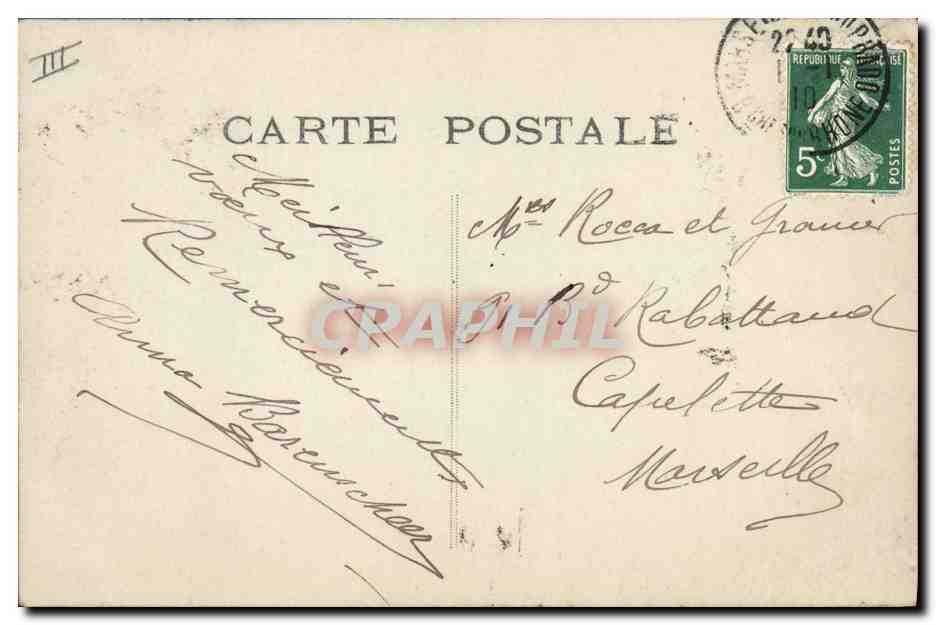 Félicitations pour l'année 1910 — Éditeur E.L.D., n° 203 — Verso