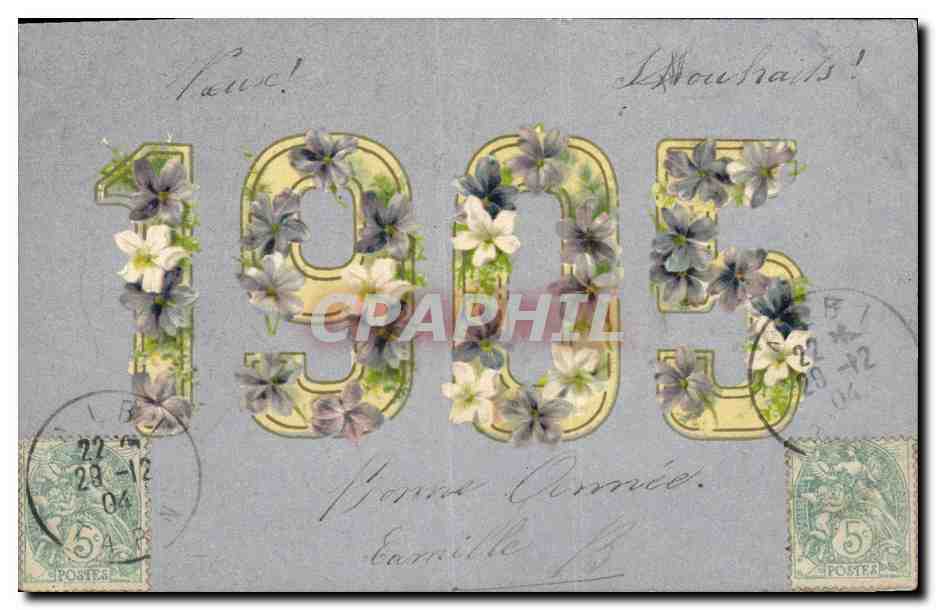 CPA Fantaisie Fleurs Annee 1905