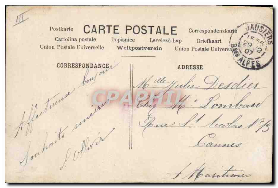 CPA Fantaisie Fleurs Annee 1908 Femmes — Verso