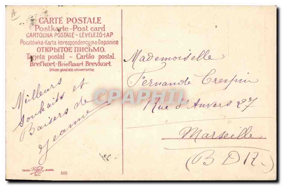CPA Fantaisie Fleurs Annee 1906 — Verso