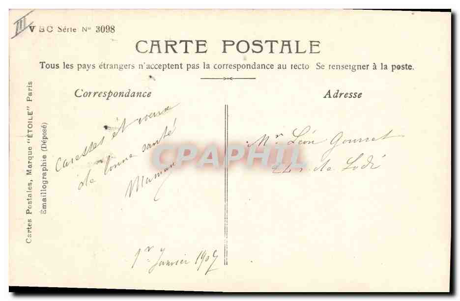 CPA Fantaisie Fleurs Annee 1907 Enfants — Verso