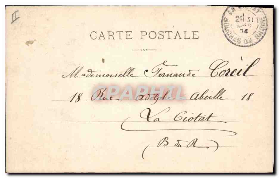 CPA Fantaisie Fleurs Annee 1906 Femme — Verso