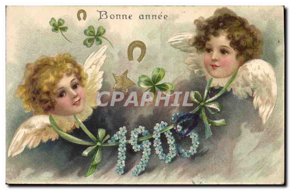 Deux anges — Bonne année 1905 — éditeur non visible