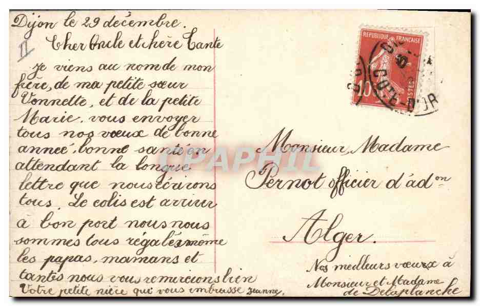 CPA Fantaisie Fleurs Annee 1911 Enfants — Verso