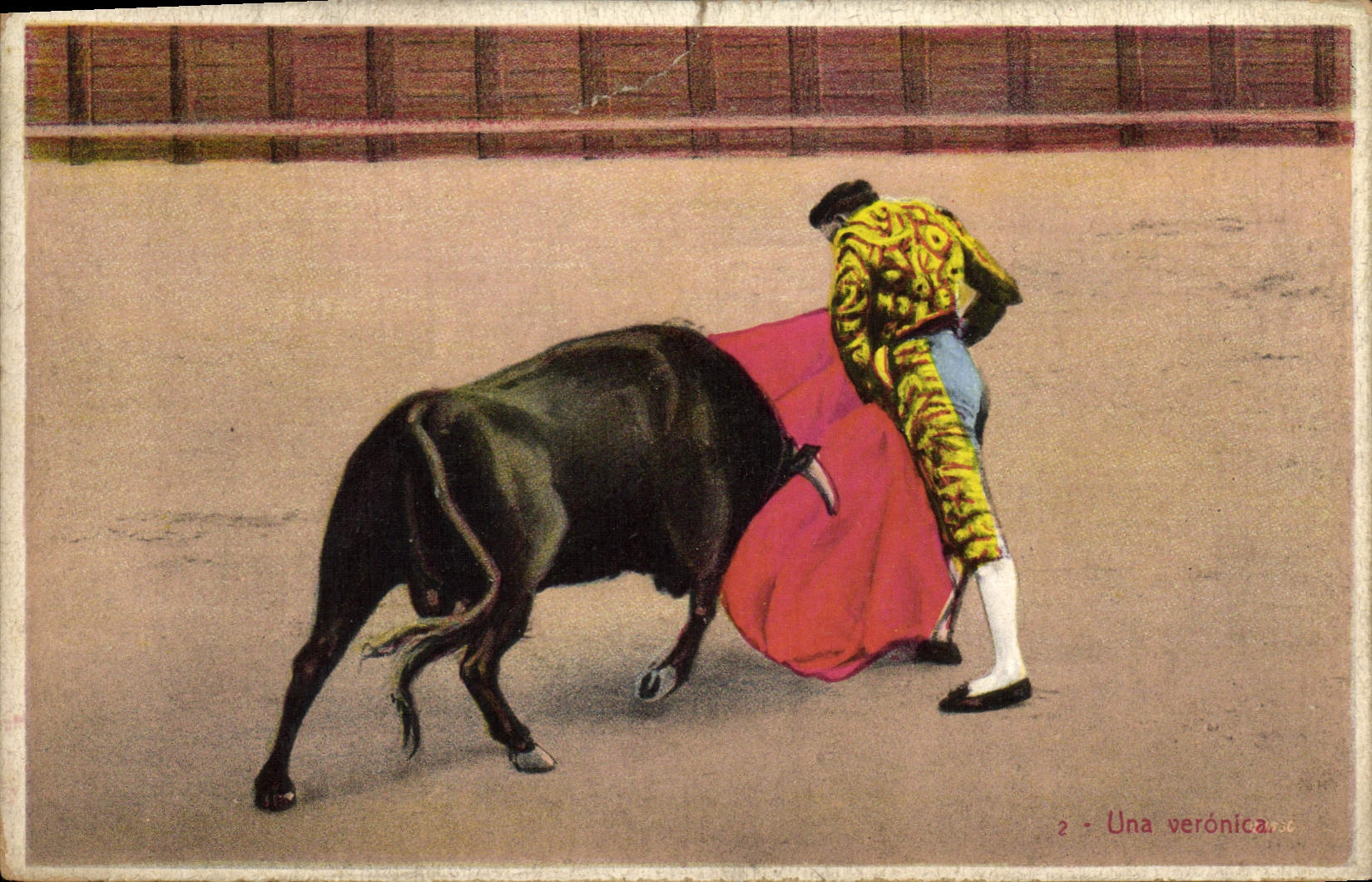 CPA Corrida Course de taureaux Une veronica 