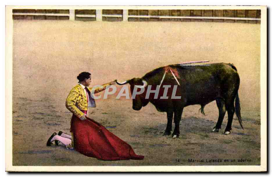 CPA Corrida Course de taureaux Marcial lafanda en un adorno 
