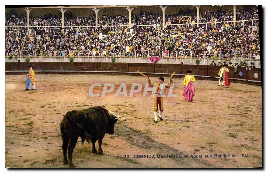 CPA Corrida Course de taureaux Appel aux banderilles 