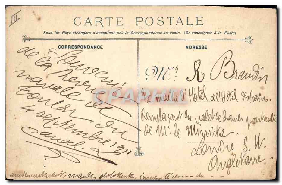 CPA Bateau de Guerre Cuirasse Garde cotes Valmy  — Verso