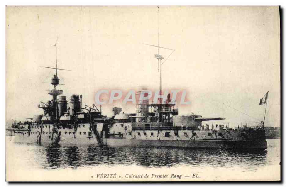 CPA Bateau de Guerre Verite Cuirasse de premier rang 