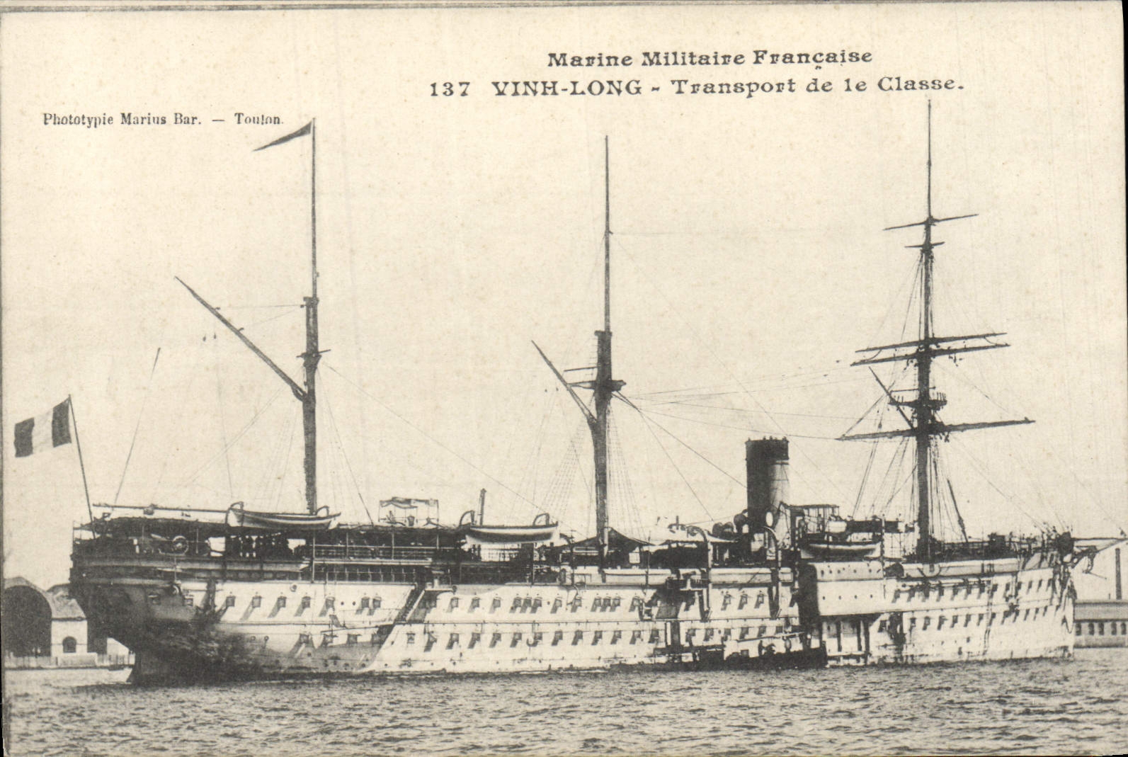 Vinh-Long — Transport de la Classe 137 — Phototypie Marius Bar — Toulon