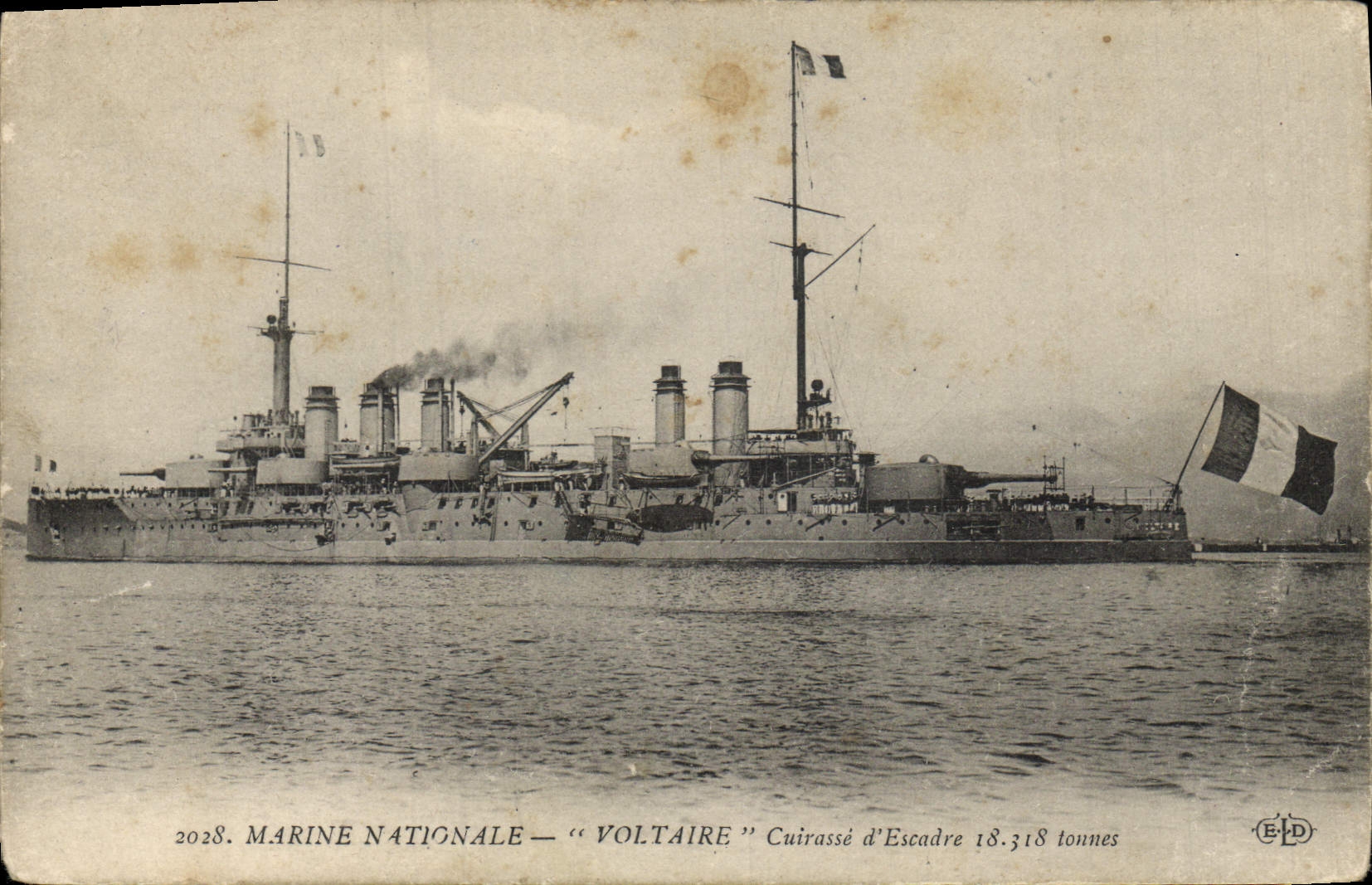 CPA Bateau de Guerre Voltaire Cuirasse d'escadre 