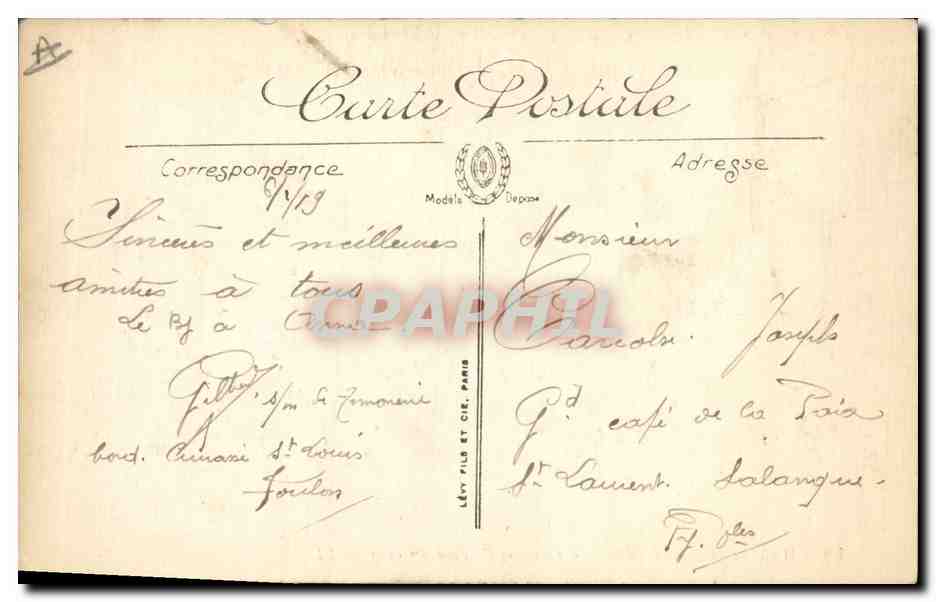 Marine de guerre — « Vérité », cuirassé 1er rang — LL. — n°68 — Reverso