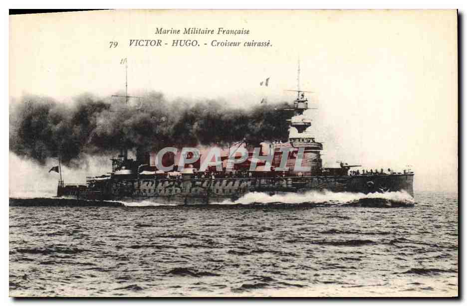CPA Bateau de Guerre Victor Hugo Croiseur Cuirasse 