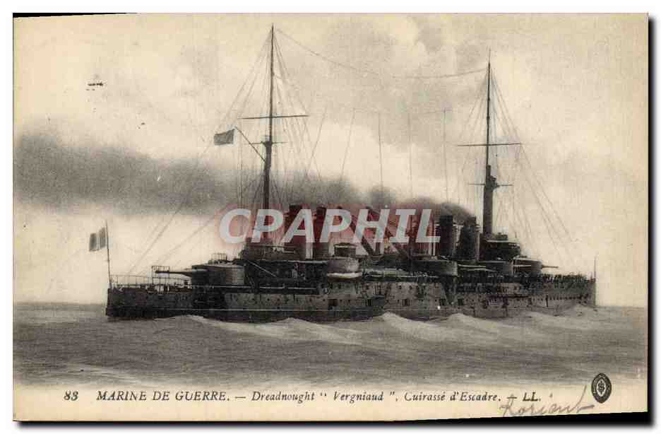 CPA Bateau de Guerre Dreadnought Vergniaud Cuirasse d'escadre 