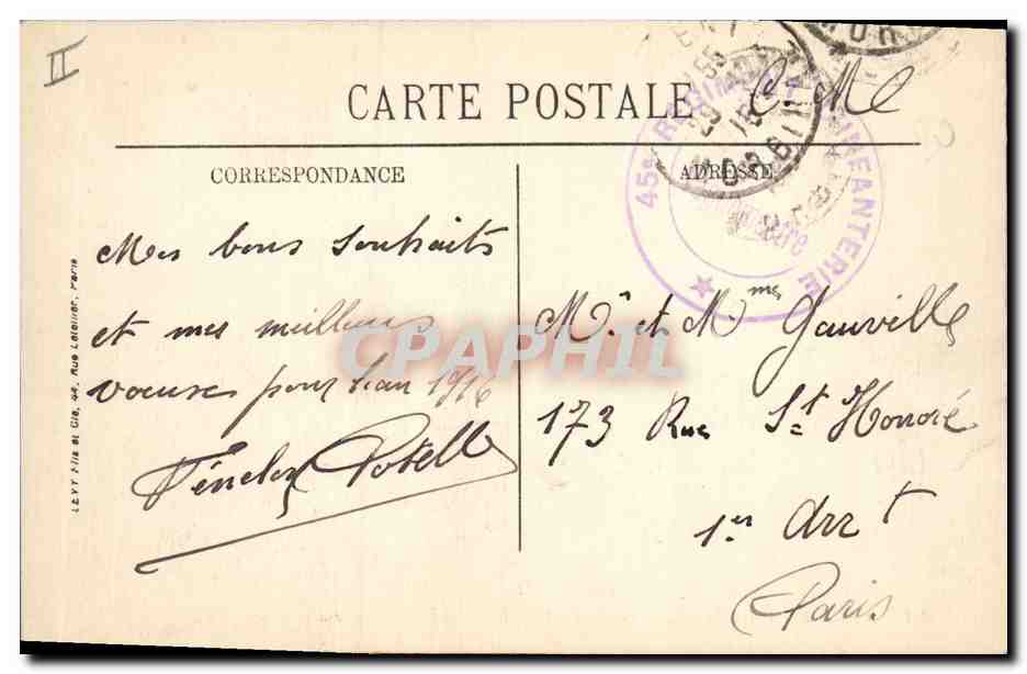 CPA Bateau de Guerre Dreadnought Vergniaud Cuirasse d'escadre  — Verso