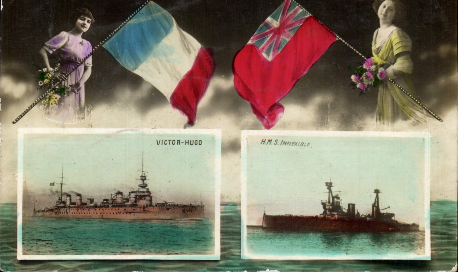 CPA Bateau de Guerre Victor Hugo HMS Inflexible 