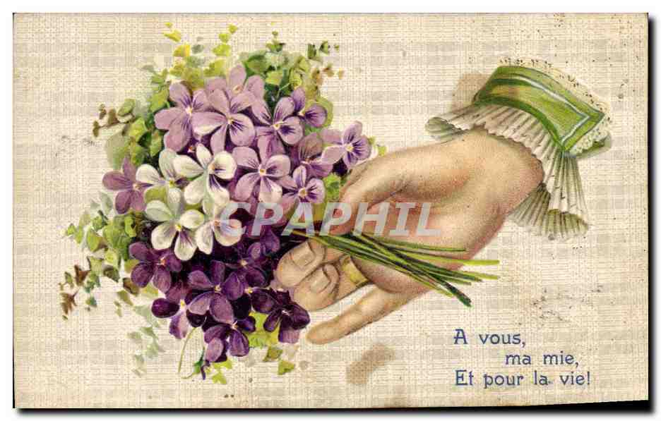 CPA Fantaisie Main Fleurs 