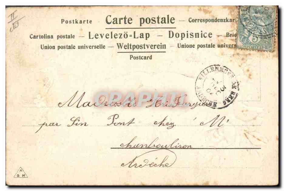CPA Fantaisie Main Fleurs  — Verso