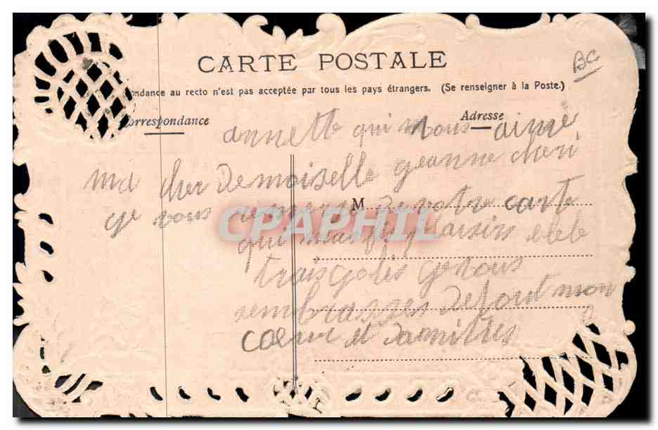 Dolcezza — uccello bianco con mazzo di fiori — editore sconosciuto — Verso