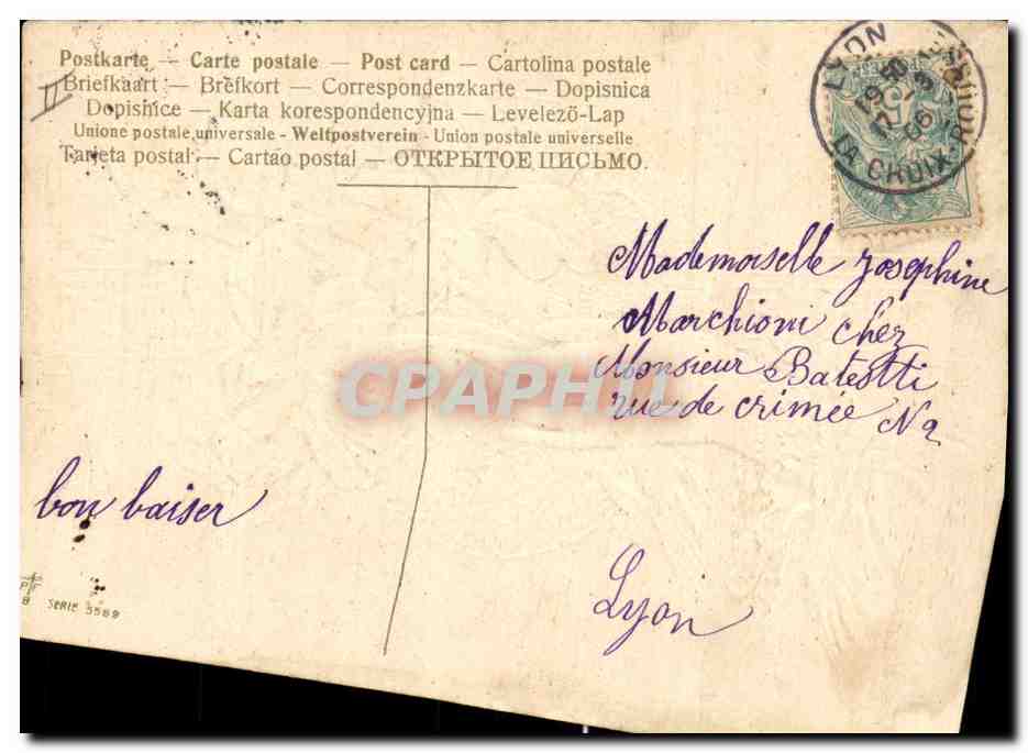 CPA Fantaisie Main Fleurs  — Verso