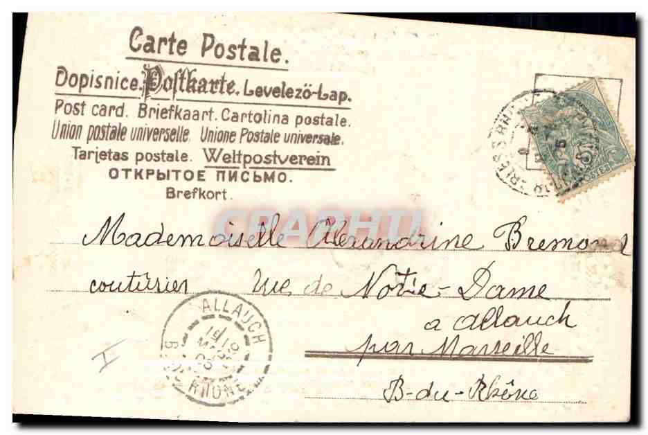 CPA Fantaisie Main Fleurs  — Verso