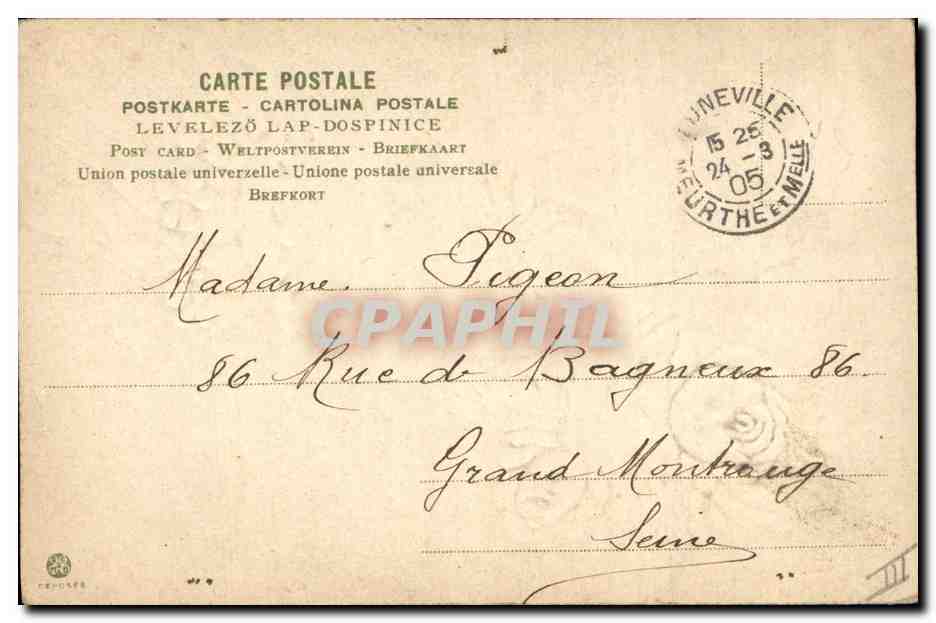 CPA Fantaisie Main Fleurs  — Verso
