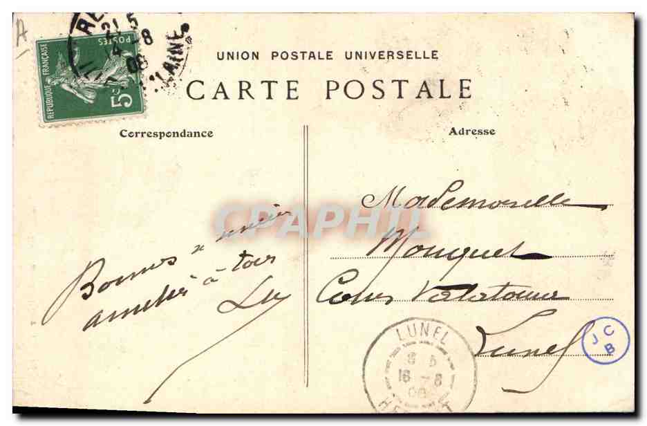 CPA Folklore Un gars de Pont L'Abbe  — Verso