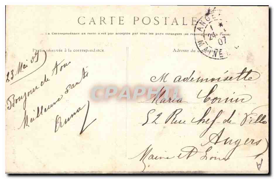 CPA Folklore Jeune fille de Scaer — Verso