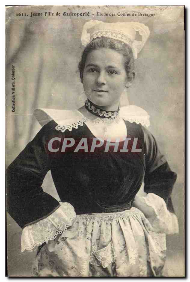 CPA Folklore Jeune fille de Quimperle