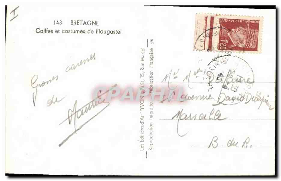 CPA Folklore Plougastel — Verso