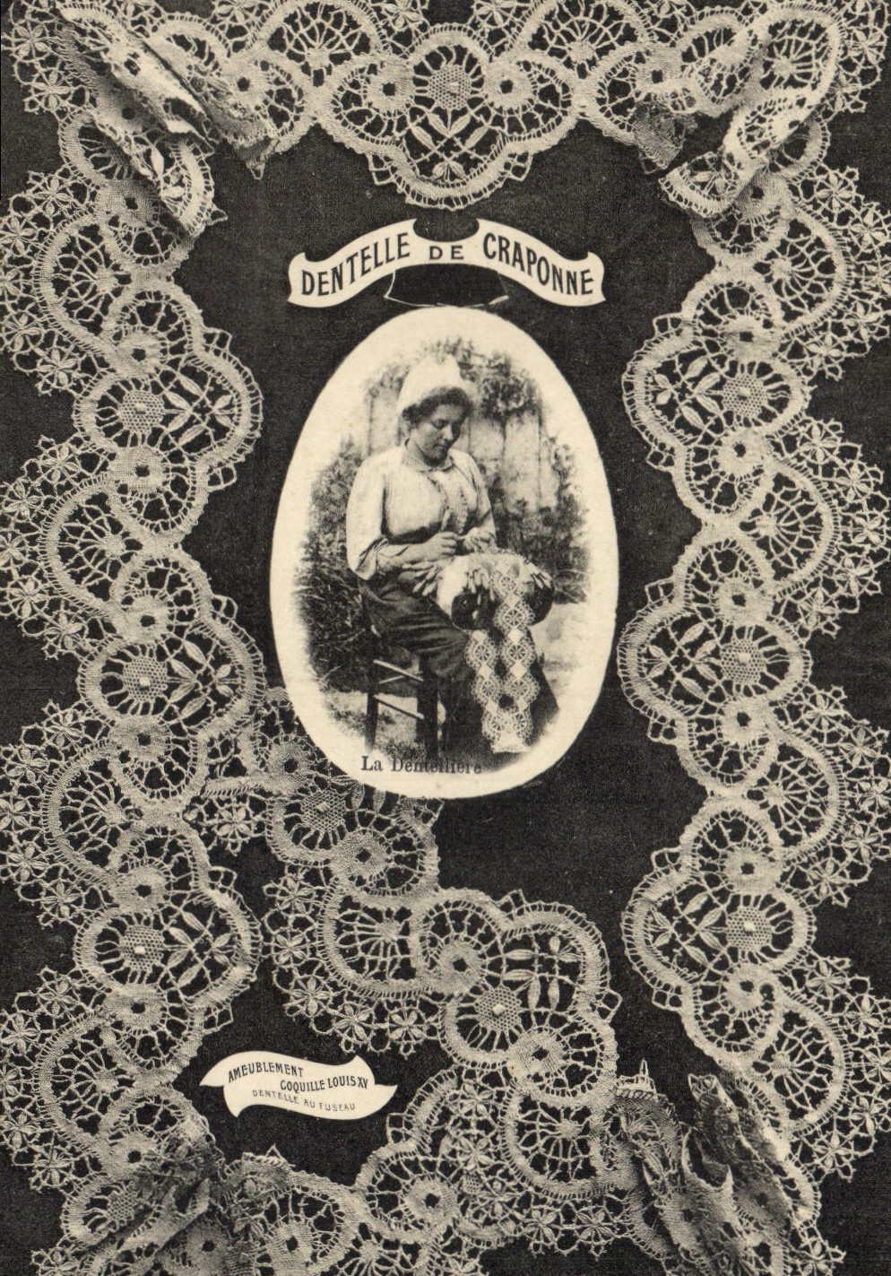 CPA Folklore Dentelle Dentelliere Craponne Coquille louis XV