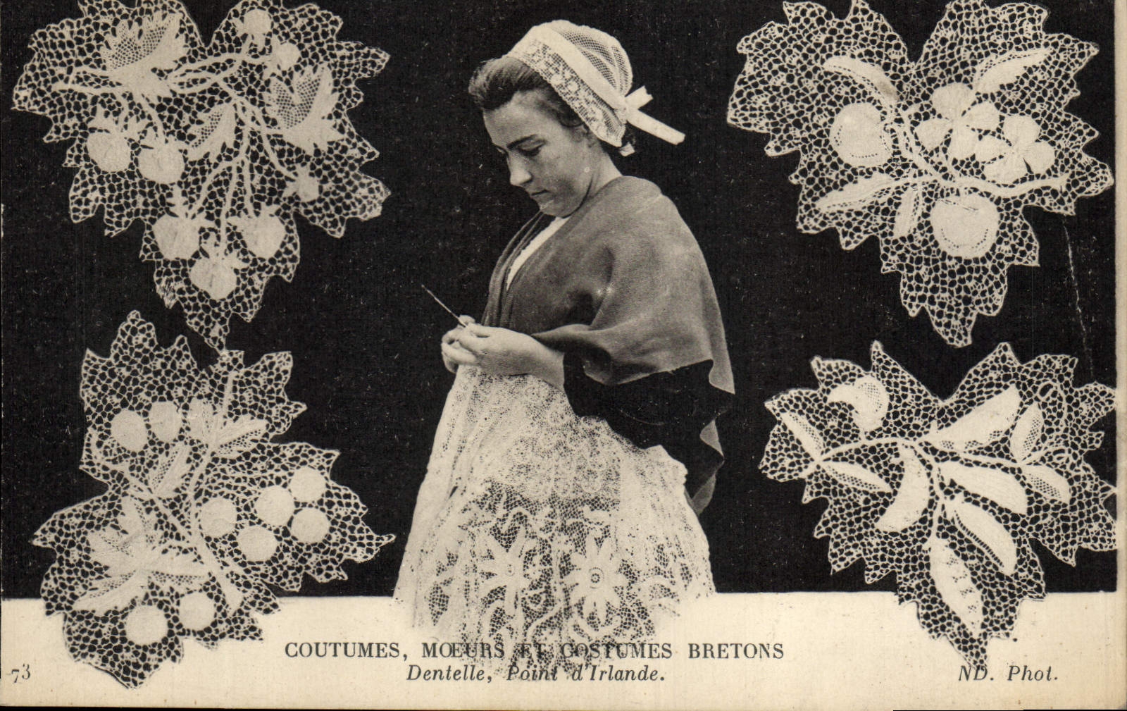 CPA Folklore Dentelle Dentelliere Point d'Irlande 