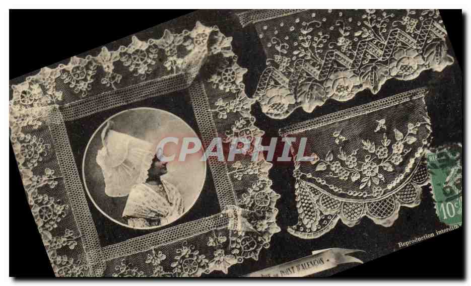 CPA Folklore Dentelle Ecole Dentelliere de Point d'Alencon