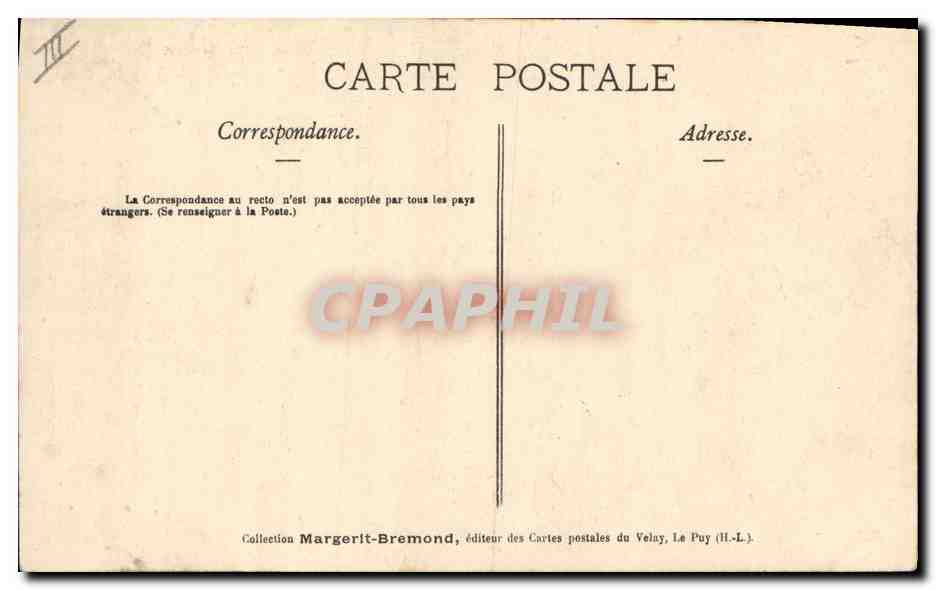 CPA Folklore Dentelle Dentelliere Cathedrale du Puy — Verso