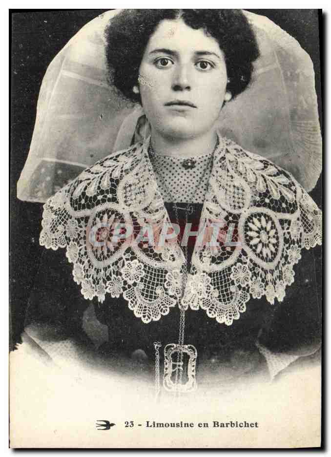 CPA Folklore Dentelle Dentelliere Limousine en Barbichet