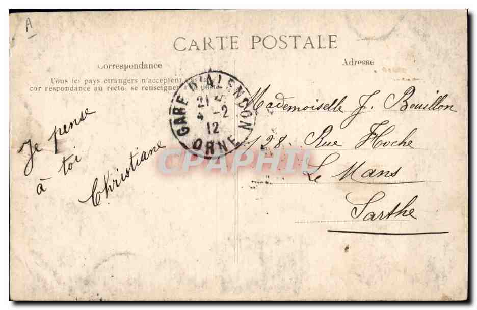CPA Folklore Dentelle Dentelliere Point d'Alencon Le chateay — Verso