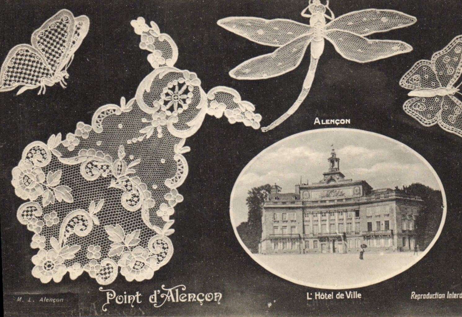 CPA Folklore Dentelle Dentelliere Point d'Alencon L'hotel de ville 