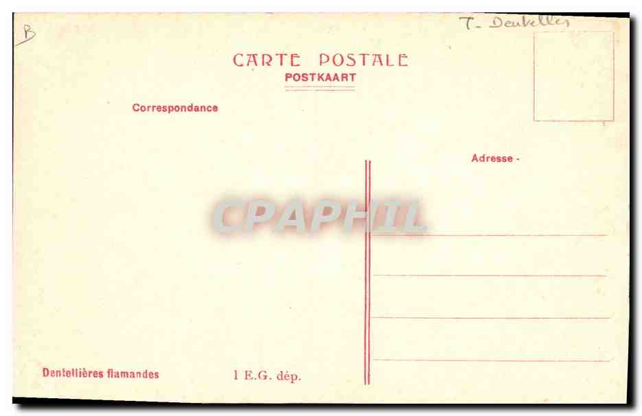 CPA Folklore Dentelle Dentellieres flamandes  — Verso