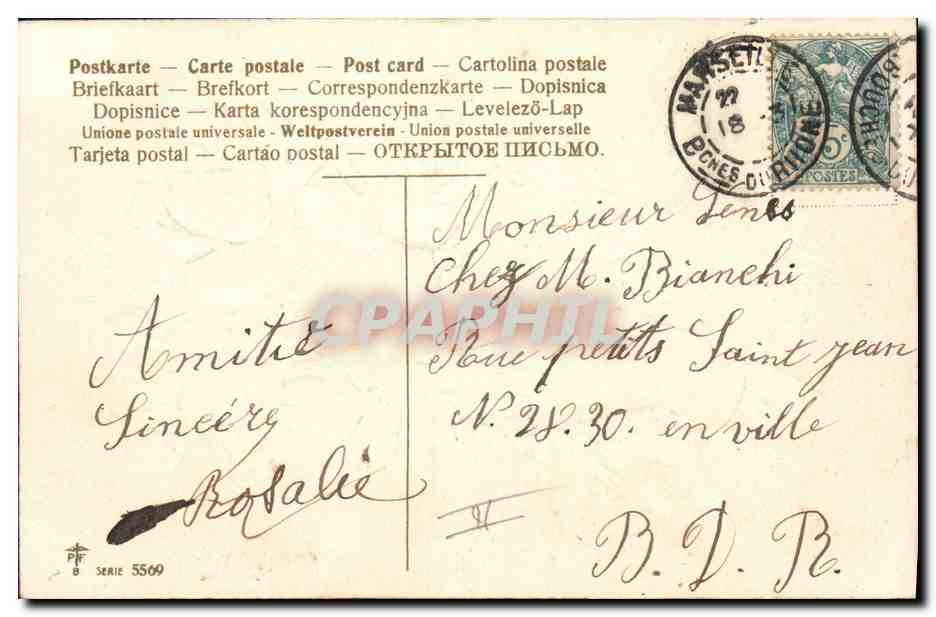 CPA Fantaisie Main Fleurs  — Verso