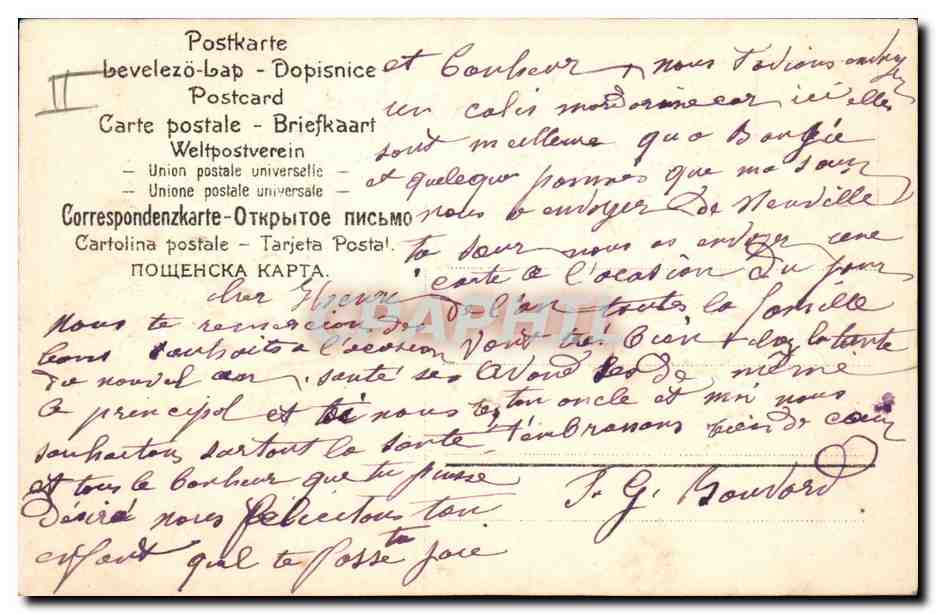 Main tendue — 1907 — éditeur inconnu, n° 7765 — Verso